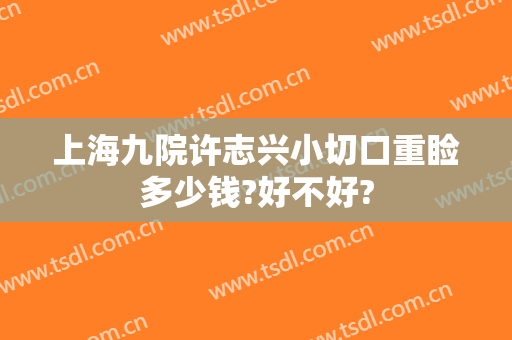 上海九院许志兴小切口重睑多少钱?好不好?
