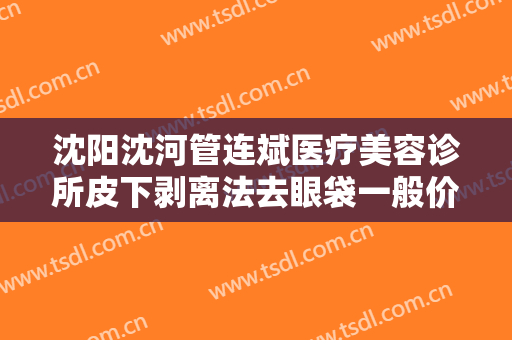 沈阳沈河管连斌医疗美容诊所皮下剥离法去眼袋一般价位是多少费用?怎么样?