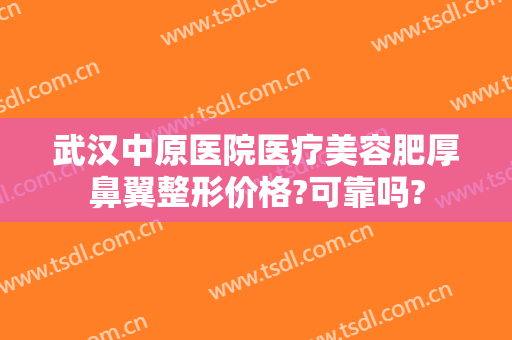 武汉中原医院医疗美容肥厚鼻翼整形价格?可靠吗?