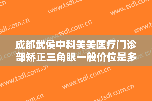 成都武侯中科美美医疗门诊部矫正三角眼一般价位是多少钱?效果怎么样?