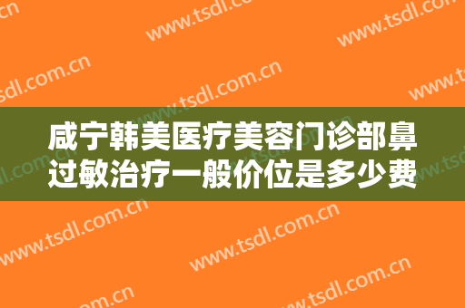 咸宁韩美医疗美容门诊部鼻过敏治疗一般价位是多少费用?效果怎么样?