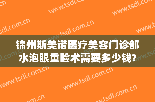 锦州斯美诺医疗美容门诊部水泡眼重睑术需要多少钱?有哪些优势?(锦州斯美诺双眼皮)