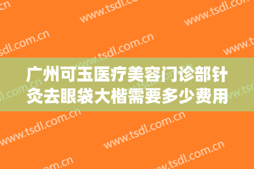 广州可玉医疗美容门诊部针灸去眼袋大楷需要多少费用?效果怎么样?(广州去眼袋医生)