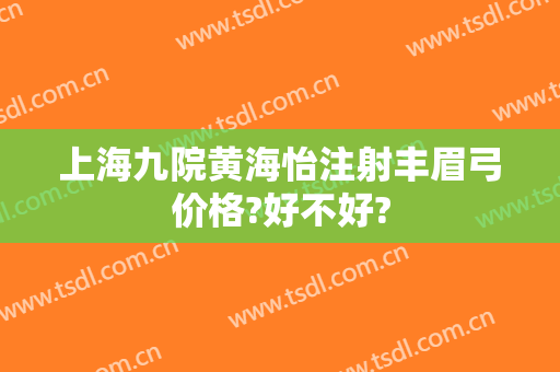 上海九院黄海怡注射丰眉弓价格?好不好?