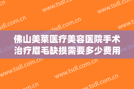 佛山美莱医疗美容医院手术治疗眉毛缺损需要多少费用?怎么样?(佛山美容整形医院地址)