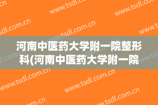 河南中医药大学附一院整形科(河南中医药大学附一院整形科医生)