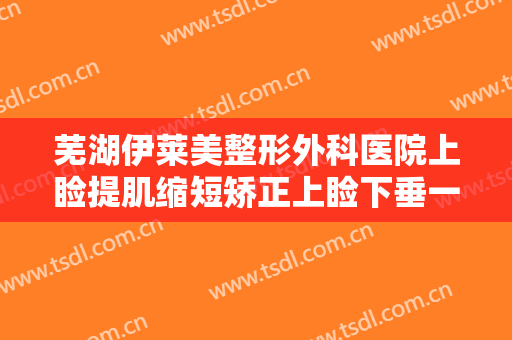 芜湖伊莱美整形外科医院上睑提肌缩短矫正上睑下垂一般多少费用?效果怎么样?