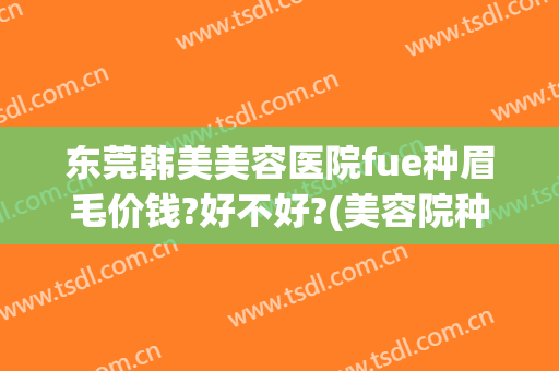 东莞韩美美容医院fue种眉毛价钱?好不好?(美容院种眉毛多少钱)