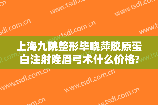 上海九院整形毕晓萍胶原蛋白注射隆眉弓术什么价格?贵不贵?