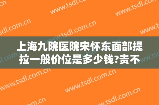 上海九院医院宋怀东面部提拉一般价位是多少钱?贵不贵?
