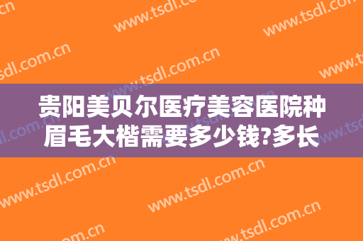 贵阳美贝尔医疗美容医院种眉毛大楷需要多少钱?多长时间恢复?