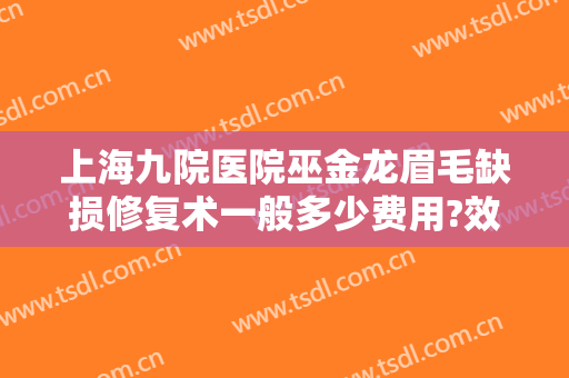 上海九院医院巫金龙眉毛缺损修复术一般多少费用?效果怎么样?