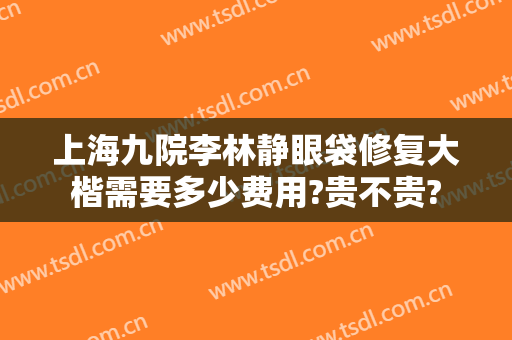 上海九院李林静眼袋修复大楷需要多少费用?贵不贵?