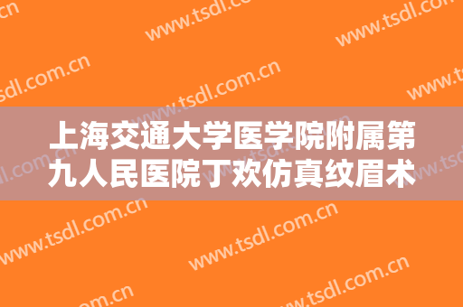 上海交通大学医学院附属第九人民医院丁欢仿真纹眉术一般价位是多少钱?贵不贵?