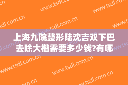 上海九院整形陆沈吉双下巴去除大楷需要多少钱?有哪些优势?(上海九院 双下巴)