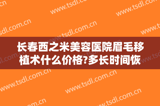 长春西之米美容医院眉毛移植术什么价格?多长时间恢复?
