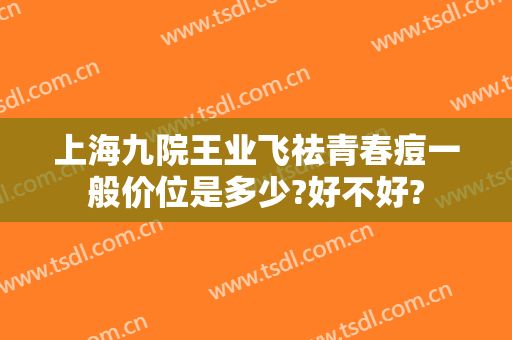 上海九院王业飞祛青春痘一般价位是多少?好不好?