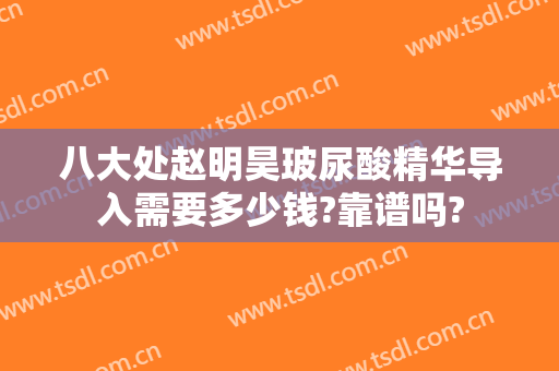 八大处赵明昊玻尿酸精华导入需要多少钱?靠谱吗?