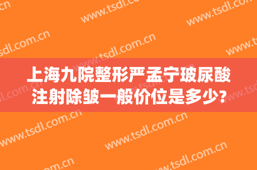 上海九院整形严孟宁玻尿酸注射除皱一般价位是多少?怎么样?(上海九院整形科价格)