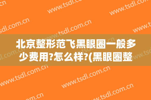 北京整形范飞黑眼圈一般多少费用?怎么样?(黑眼圈整容要多少钱)