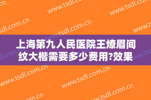 上海第九人民医院王燎眉间纹大楷需要多少费用?效果怎么样?