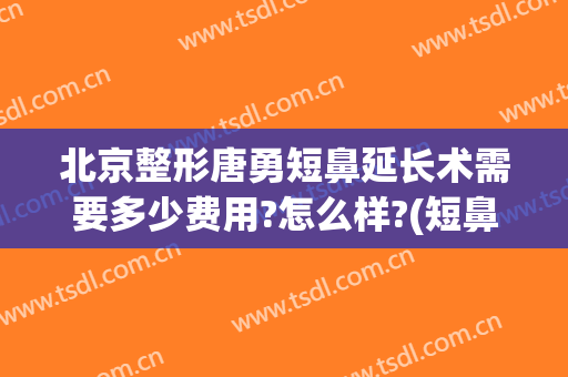 北京整形唐勇短鼻延长术需要多少费用?怎么样?(短鼻整形多少钱)