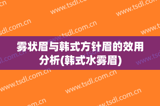 雾状眉与韩式方针眉的效用分析(韩式水雾眉)
