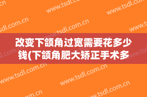 改变下颌角过宽需要花多少钱(下颌角肥大矫正手术多少钱)