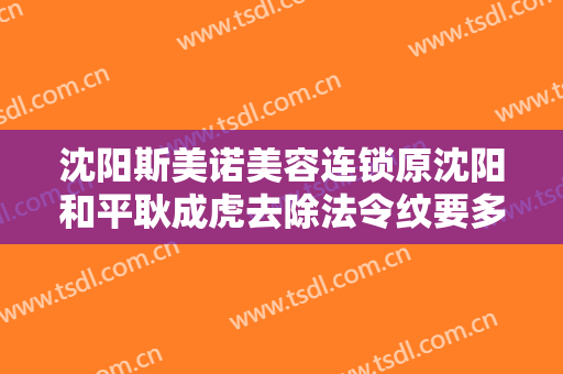 沈阳斯美诺美容连锁原沈阳和平耿成虎去除法令纹要多少钱?多长时间恢复?