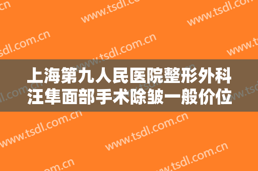 上海第九人民医院整形外科汪隼面部手术除皱一般价位是多少费用?怎么样?