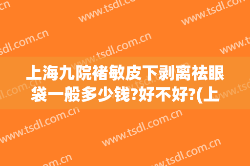 上海九院褚敏皮下剥离祛眼袋一般多少钱?好不好?(上海第九人民医院去眼袋专家一览表)