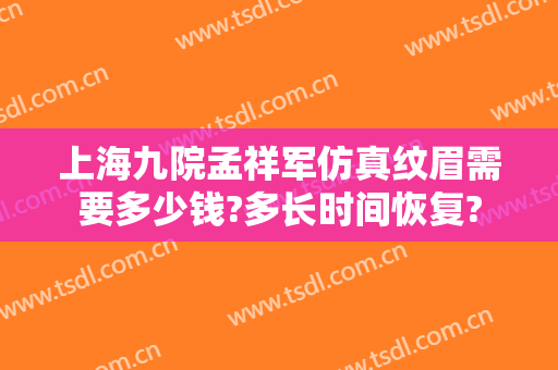 上海九院孟祥军仿真纹眉需要多少钱?多长时间恢复?