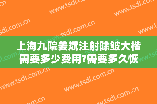 上海九院姜斌注射除皱大楷需要多少费用?需要多久恢复?