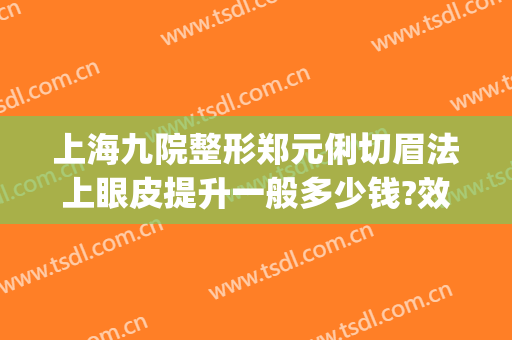 上海九院整形郑元俐切眉法上眼皮提升一般多少钱?效果怎么样?(上海第九人民整形医院双眼皮)