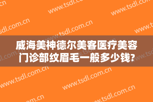 威海美神德尔美客医疗美容门诊部纹眉毛一般多少钱?怎么样?