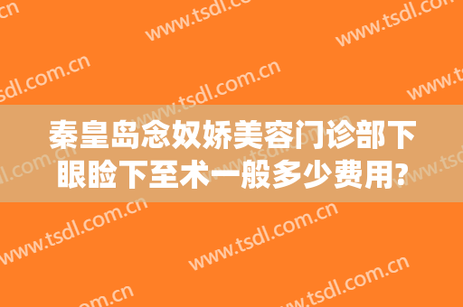 秦皇岛念奴娇美容门诊部下眼睑下至术一般多少费用?效果怎么样?(秦皇岛念奴娇整形医院地址)