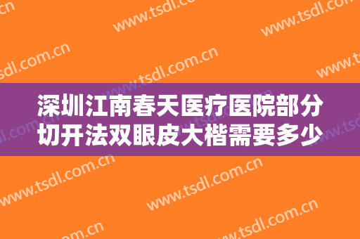 深圳江南春天医疗医院部分切开法双眼皮大楷需要多少钱?可靠吗?