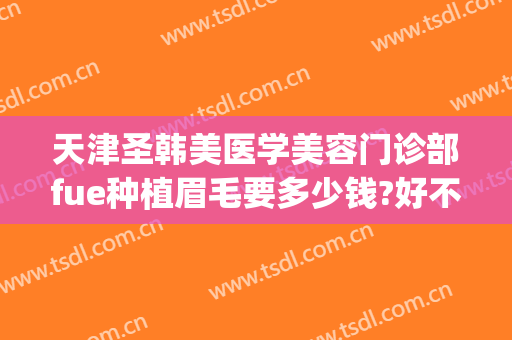 天津圣韩美医学美容门诊部fue种植眉毛要多少钱?好不好?(天津圣韩美医疗美容医院)