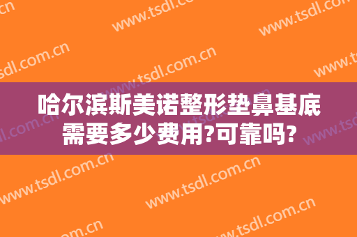 哈尔滨斯美诺整形垫鼻基底需要多少费用?可靠吗?