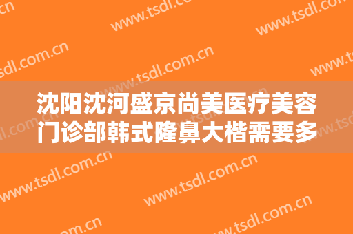 沈阳沈河盛京尚美医疗美容门诊部韩式隆鼻大楷需要多少钱?多长时间恢复?