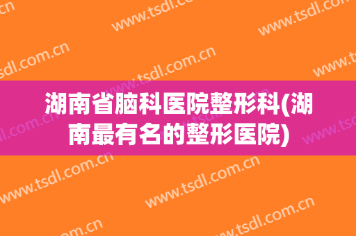 湖南省脑科医院整形科(湖南最有名的整形医院)