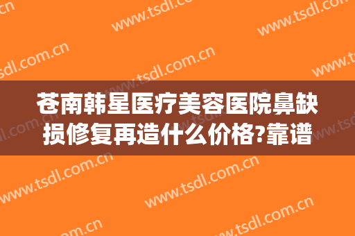 苍南韩星医疗美容医院鼻缺损修复再造什么价格?靠谱吗?(fruit词组)