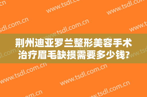 荆州迪亚罗兰整形美容手术治疗眉毛缺损需要多少钱?怎么样?