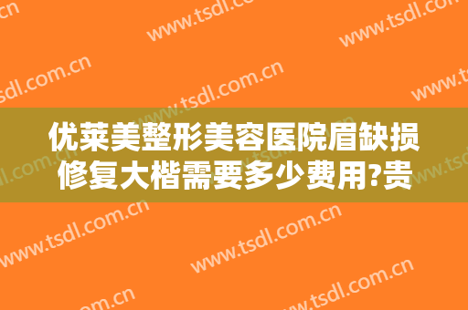 优莱美整形美容医院眉缺损修复大楷需要多少费用?贵不贵?
