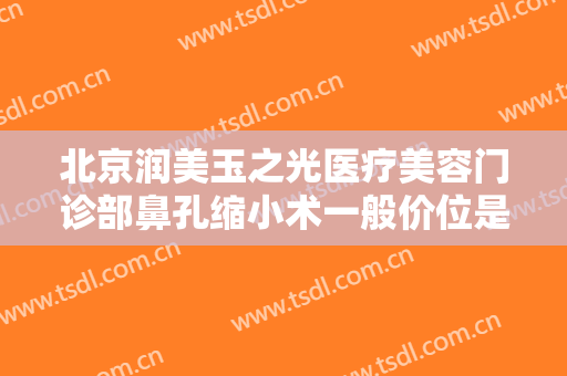 北京润美玉之光医疗美容门诊部鼻孔缩小术一般价位是多少钱?靠谱吗?