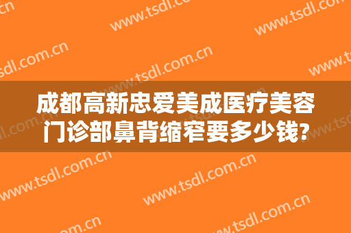 成都高新忠爱美成医疗美容门诊部鼻背缩窄要多少钱?贵不贵?