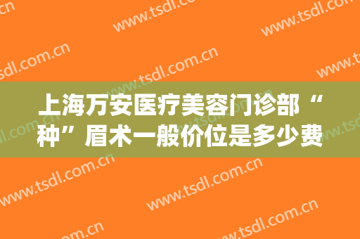 上海万安医疗美容门诊部“种”眉术一般价位是多少费用?贵不贵?(眉部整形的价格)