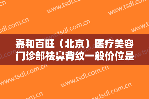 嘉和百旺（北京）医疗美容门诊部祛鼻背纹一般价位是多少费用?贵不贵?