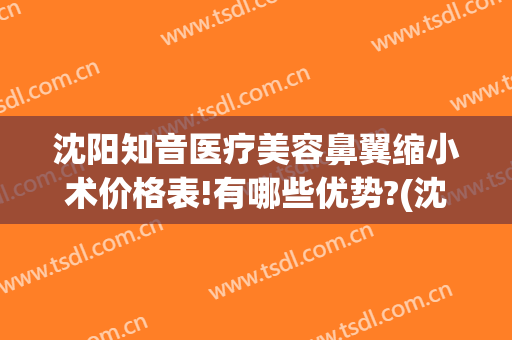 沈阳知音医疗美容鼻翼缩小术价格表!有哪些优势?(沈阳知音整形美容医院)