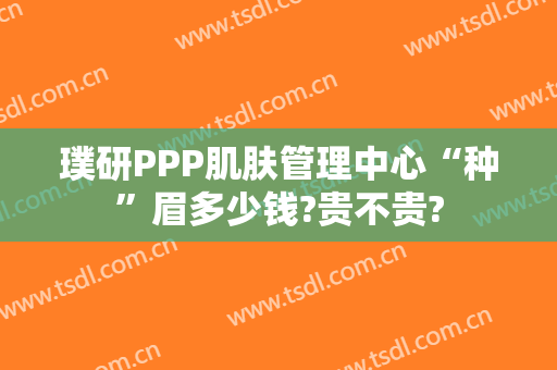 璞研PPP肌肤管理中心“种”眉多少钱?贵不贵?